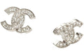 Chanel Logo Earrings Silver/Crystal