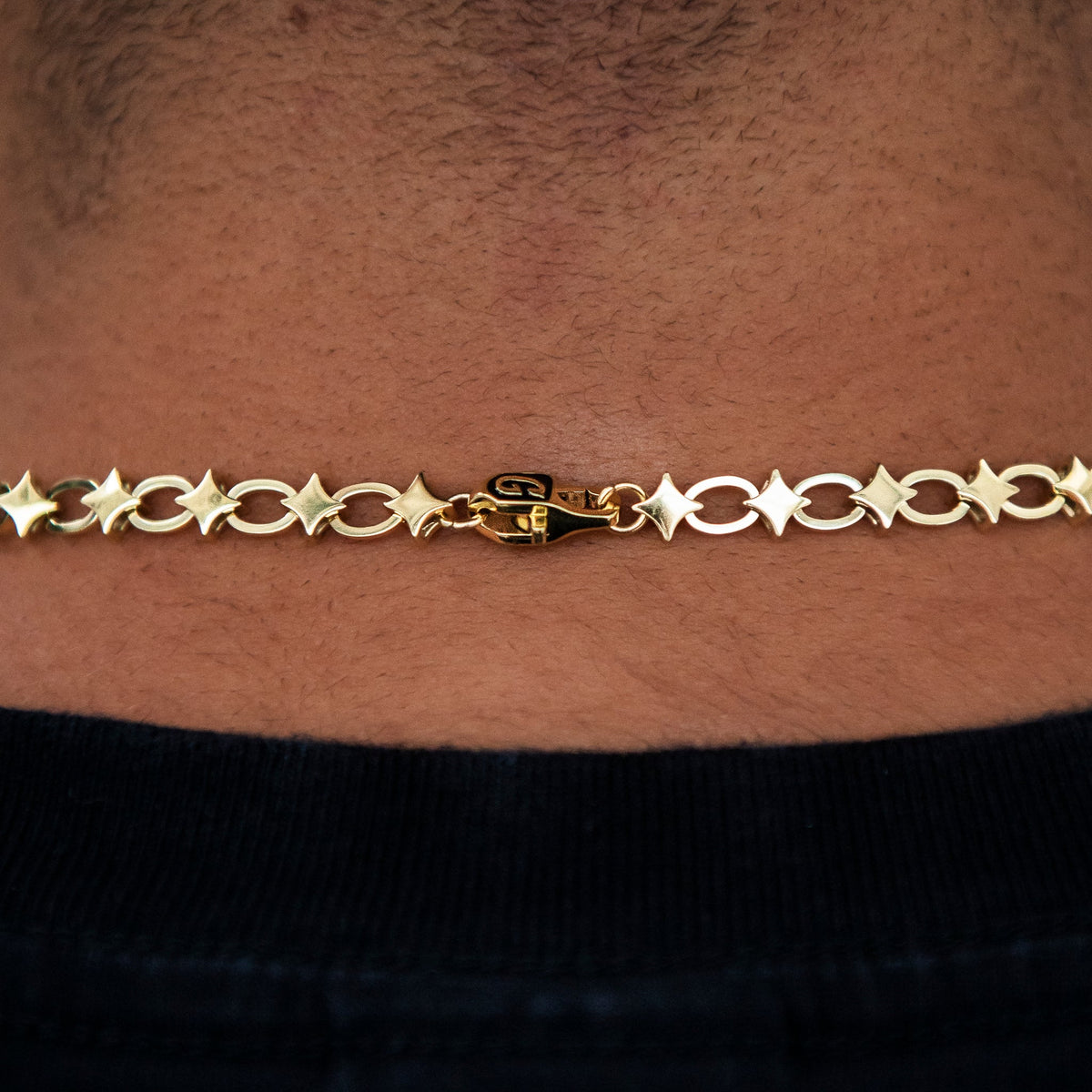 Star Cable Link Chain in Yellow Gold